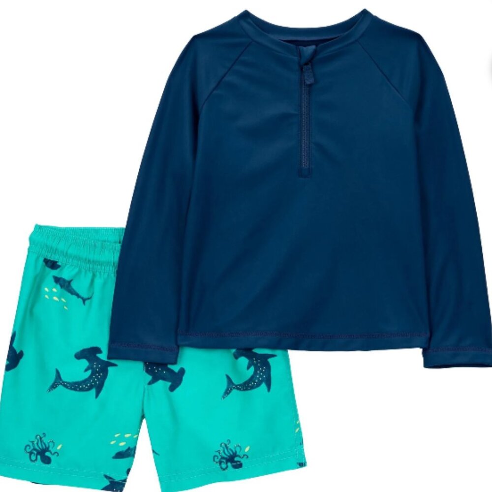 12 month Carter's Child of Mine Baby Boy 2-Piece Rash Guard Set